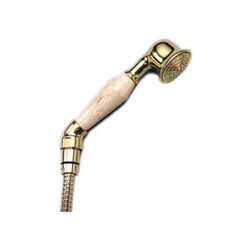 PHYLRICH K6541 CARRARA 2 1/8 INCH SINGLE-FUNCTION BEIGE MARBLE HAND SHOWER WITH HOSE
