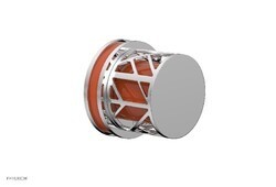 PHYLRICH 222-35-042 JOLIE 2 3/8 INCH WALL MOUNT ROUND HANDLE VOLUME CONTROL OR DIVERTER TRIM WITH ORANGE ACCENTS