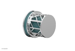 PHYLRICH 222-35-049 JOLIE 2 3/8 INCH WALL MOUNT ROUND HANDLE VOLUME CONTROL OR DIVERTER TRIM WITH TURQUOISE ACCENTS