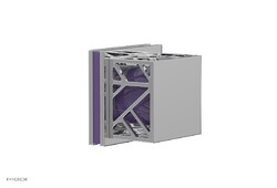 PHYLRICH 222-36-046 JOLIE 2 3/8 INCH WALL MOUNT SQUARE HANDLE VOLUME CONTROL OR DIVERTER TRIM WITH PURPLE ACCENTS
