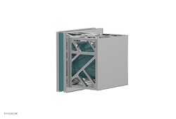 PHYLRICH 222-36-049 JOLIE 2 3/8 INCH WALL MOUNT SQUARE HANDLE VOLUME CONTROL OR DIVERTER TRIM WITH TURQUOISE ACCENTS