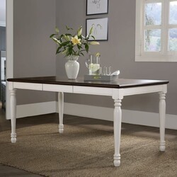 CROSLEY CF2002-WH SHELBY 65 1/4 INCH TRADITIONAL DESIGN DINING TABLE - DISTRESSED WHITE