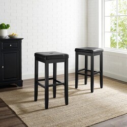 CROSLEY CF500529 SQUARE SEAT 14 3/4 INCH TRANSITIONAL DESIGN UPHOLSTERED 2-PIECE BAR STOOL SET