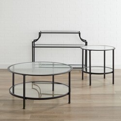 CROSLEY KF13019 AIMEE ART DECO INSPIRED DESIGN 3-PIECE COFFEE TABLE SET