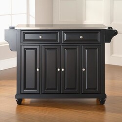 CROSLEY KF30002D CAMBRIDGE 51 1/2 INCH TRANSITIONAL DESIGN STAINLESS STEEL TOP FULL SIZE KITCHEN ISLAND OR CART