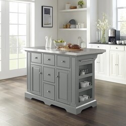 CROSLEY KF30025A JULIA 50 INCH TRANSITIONAL DESIGN STAINLESS STEEL TOP KITCHEN ISLAND