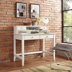 CROSLEY KF65004WH CAMPBELL 42 INCH DESK AND HUTCH SET - WHITE