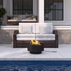 OVE DECORS 15PFP-BEDF24-CHDRY BEDFORD 24 INCH WOOD BURNING ROUND DARK CHARCOAL FIRE PIT