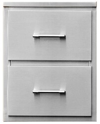 TEC GRILLS DD18 18 INCH STAINLESS STEEL DOUBLE DRAWER