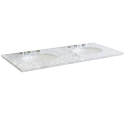BELLATERRA 430001-49D-WMO 49 INCH WHITE CARRARA COUNTERTOP WITH DOUBLE OVAL SINK