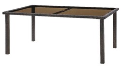 HANOVER 2356-TT STRATHMERE 67 INCH RECTANGLE GLASS TOP DINING TABLE - BLACK