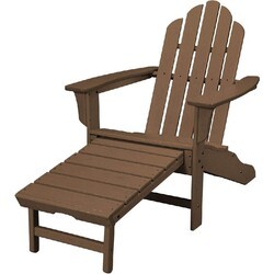 HANOVER HVLNA15 29 3/4 INCH ALL-WEATHER CONTOURED ADIRONDACK CHAIR WITH HIDEAWAY OTTOMAN