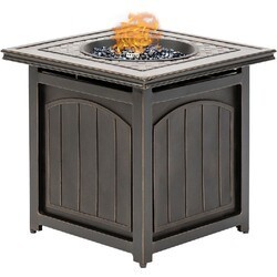 HANOVER TRAD26SQFP TRADITIONS 26 INCH SQUARE SIDE TABLE GAS FIRE PIT WITH ALUMINUM CAST-TOP AND BURNER LID