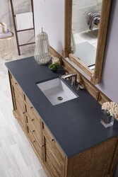 JAMES MARTIN 238-104-5311-3CSP SAVANNAH 60 INCH SINGLE VANITY CABINET IN DRIFTWOOD WITH 3 CM CHARCOAL SOAPSTONE QUARTZ TOP WITH SINK