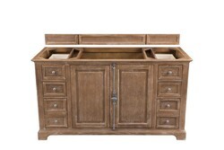 JAMES MARTIN 238-104-5311-3GEX SAVANNAH 60 INCH SINGLE VANITY CABINET IN DRIFTWOOD WITH 3 CM GREY EXPO QUARTZ TOP WITH SINK
