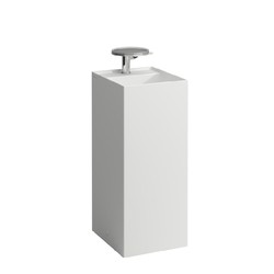 LAUFEN H811331U KARTELL 14 3/4 INCH FREESTANDING RECTANGLE WASHBASIN WITH CONCEALED OUTLET