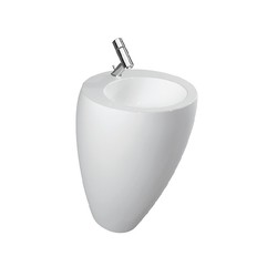 LAUFEN H811971400U ILBAGNOALESSI ONE 20 1/2 INCH ROUND WASHBASIN WITH INTEGRATED PEDESTAL AND WALL CONNECTION