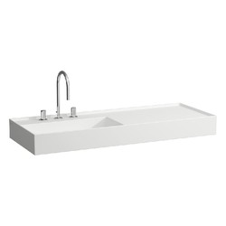 LAUFEN H813332U KARTELL 47 1/4 INCH WALL MOUNT WASHBASIN, RIGHT SHELF WITH CONCEALED OUTLET