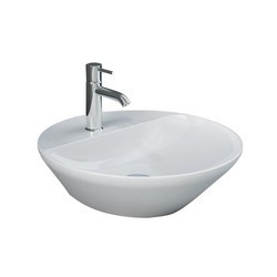 BARCLAY 5-511WH VARIANT 16 1/2 INCH SINGLE BASIN ABOVE COUNTER BATHROOM SINK WITH DECK - WHITE
