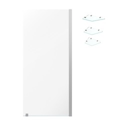 OVE DECORS AU0700301 ENDLESS AUSTIN 34 3/8 INCH ALCOVE FRAMELESS FIXED PANEL SHOWER DOOR WITH SHELVES - SATIN NICKEL