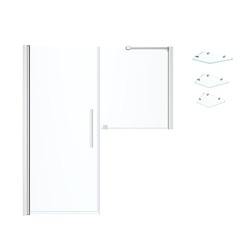 OVE DECORS PA069001 ENDLESS PASADENA 57 1/2 INCH BUTTRESS ALCOVE FRAMELESS SHOWER DOOR WITH SHELVES