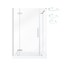 OVE DECORS TA133321 ENDLESS TAMPA 48 INCH CORNER FRAMELESS HINGE SHOWER DOOR WITH BASE AND SHELVES