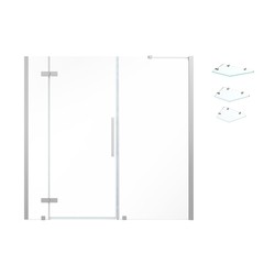 OVE DECORS TA138001 ENDLESS TAMPA 71 3/8 INCH ALCOVE FRAMELESS HINGE SHOWER DOOR WITH SHELVES