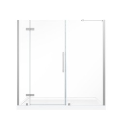 OVE DECORS TA138050 ENDLESS TAMPA 72 INCH ALCOVE FRAMELESS HINGE SHOWER DOOR WITH BASE