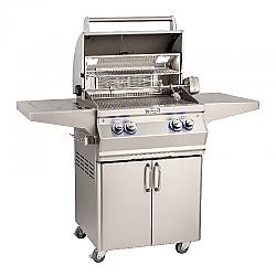 FIRE MAGIC GRILLS A430S-8A-62 AURORA 24 INCH PORTABLE GRILL WITH ANALOG THERMOMETER AND BACK BURNER