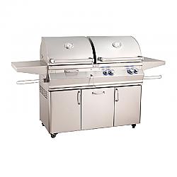 FIRE MAGIC GRILLS A830S-7A-61-CB AURORA 81 INCH FREE-STANDING GAS AND CHARCOAL COMBO GRILL WITH ANALOG THERMOMETER