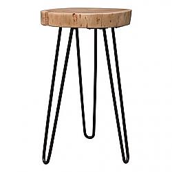 DIAMOND SOFA JOSSETNA JOSS 14 INCH NATURAL ACACIA ONE OF A KIND LIVE EDGE ACCENT TABLE WITH HAIRPIN LEGS - BLACK