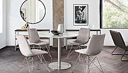 DIAMOND SOFA STELLADTMA STELLA 36 INCH ROUND DINING TABLE WITH FAUX MARBLE TOP AND METAL BASE