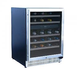 SUMMERSET SSRFR-24WD 23 3/8 INCH OUTDOOR RATED DUAL ZONE WINE COOLER - STAINLESS STEEL AND BLACK