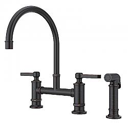PFISTER LG31TD PORT HAVEN 14 3/8 INCH TWO HANDLE WIDESPREAD BRIDGE KITCHEN FAUCET WITH SIDE SPRAY