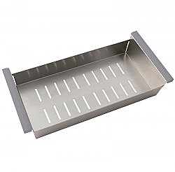 STYLISH A-02 8 INCH STAINLESS STEEL SINK COLANDER WITH NON-SLIP HANDLE