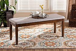 BAXTON STUDIO RH037-GREY/WALNUT-DINING BENCH TERESA 47 3/4 INCH MODERN AND CONTEMPORARY TRANSITIONAL FABRIC UPHOLSTERED AND BROWN WOOD DINING BENCH - GREY AND WALNUT