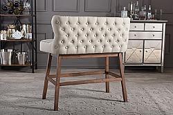 BAXTON STUDIO BBT5218 GRADISCA 40 1/2 INCH MODERN AND CONTEMPORARY FABRIC BUTTON-TUFTED UPHOLSTERED BAR BENCH BANQUETTE