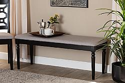 BAXTON STUDIO RH038 GIOVANNI 47 3/4 INCH MODERN AND CONTEMPORARY FABRIC UPHOLSTERED AND WOOD DINING BENCH