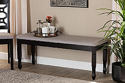 BAXTON STUDIO RH039 COREY 47 3/4 INCH MODERN AND CONTEMPORARY FABRIC UPHOLSTERED AND WOOD DINING BENCH
