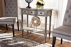 BAXTON STUDIO AGE11-CONSOLE NOELLE 31 1/2 INCH FRENCH PROVINCIAL ONE DRAWER WOOD CONSOLE TABLE - GRAY