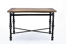 BAXTON STUDIO CDC222-DT BROXBURN 47 7/8 INCH WOOD AND METAL INDUSTRIAL DINING TABLE - BROWN AND BLACK