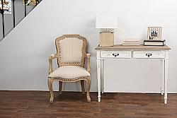 BAXTON STUDIO CHR4VM/M B-CA DAUPHINE 39 1/2 INCH TRADITIONAL FRENCH ACCENT WRITING DESK - WHITE AND LIGHT BROWN