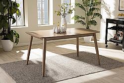 BAXTON STUDIO FLORA-FRENCH OAK-DT EDNA 35 1/8 INCH MID-CENTURY MODERN FRENCH WOOD DINING TABLE - OAK LIGHT BROWN