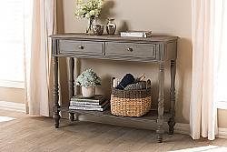 BAXTON STUDIO ROB10-BROWN-ST NOEMIE 43 1/4 INCH COUNTRY COTTAGE FARMHOUSE TWO DRAWER CONSOLE TABLE - BROWN