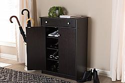 BAXTON STUDIO MH7021-WENGE-SHOE RACK DARIELL 23 7/8 INCH MODERN AND CONTEMPORARY WENGE SHOE CABINET - BROWN