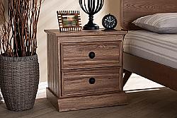 BAXTON STUDIO FP-1804-4013 RYKER 23 1/4 INCH MODERN AND CONTEMPORARY TWO DRAWER WOOD NIGHTSTAND - OAK
