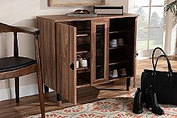 BAXTON STUDIO FP-1805-5008 VALINA 35 INCH MODERN AND CONTEMPORARY TWO DOOR WOOD ENTRYWAY SHOE STORAGE CABINET - OAK