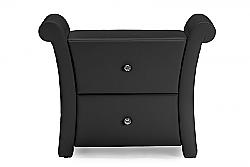 BAXTON STUDIO BBT3111A1-NS VICTORIA 40 1/4 INCH PU LEATHER TWO STORAGE DRAWER NIGHTSTAND BEDSIDE TABLE