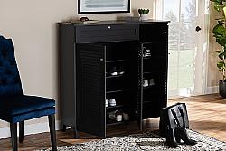 BAXTON STUDIO FP-05LV COOLIDGE 45 1/4 INCH MODERN AND CONTEMPORARY ELEVEN SHELF WOOD SHOE STORAGE CABINET WITH DRAWER