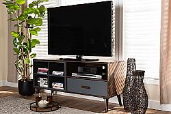 BAXTON STUDIO TV8018-WALNUT/GREY-TV GARRICK 47 1/4 INCH MODERN AND CONTEMPORARY TWO-TONE WOOD ONE DRAWER TV STAND - GREY AND WALNUT BROWN